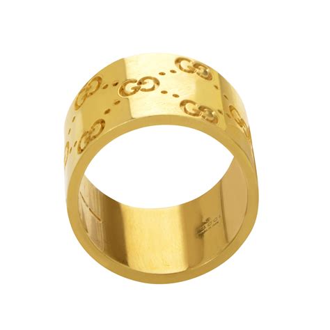 gucci wide icon gold ring|Gucci icon band ring.